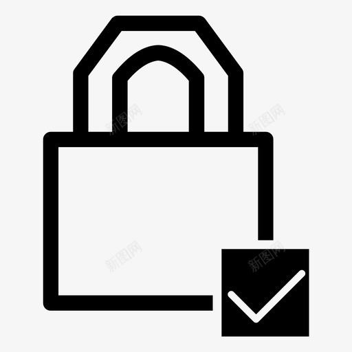 锁安全封条图标svg_新图网 https://ixintu.com 保险箱 安全 密码 封条 挂锁 支票 是的 锁 锁链