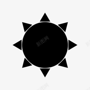 太阳带刺的球盾牌图标图标