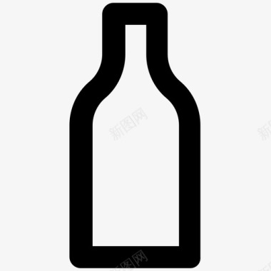 酒瓶酒店粗体线条图标图标