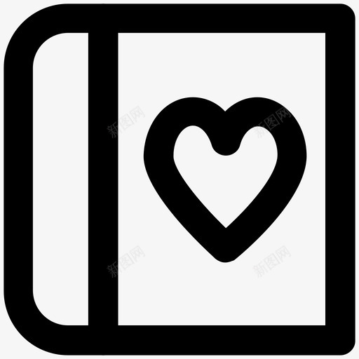 日记爱情和浪漫大胆的线图标svg_新图网 https://ixintu.com 日记 爱情和浪漫大胆的线图标