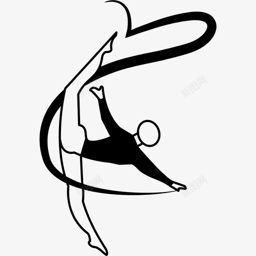 艺术体操动作运动图标svg_新图网 https://ixintu.com 动作 游戏 舞蹈 艺术体操 芭蕾舞 表演 运动