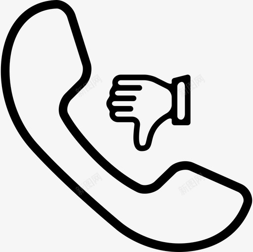 耳廓带拇指向下标志接口手机图标svg_新图网 https://ixintu.com 手机 接口 耳廓带拇指向下标志