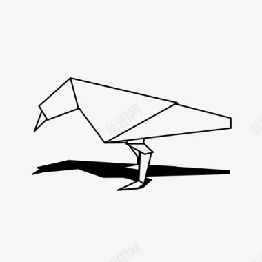 折纸鸟动物纸图标图标