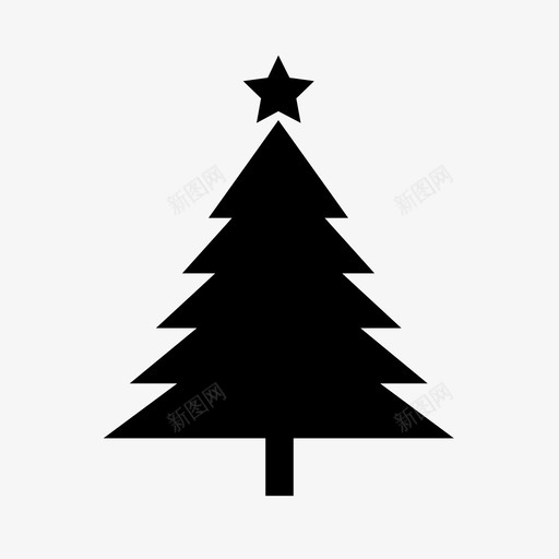 圣诞树顶饰星星图标svg_新图网 https://ixintu.com 云杉 假日 圣诞树 圣诞节 新年 星星 节日 装饰 顶饰