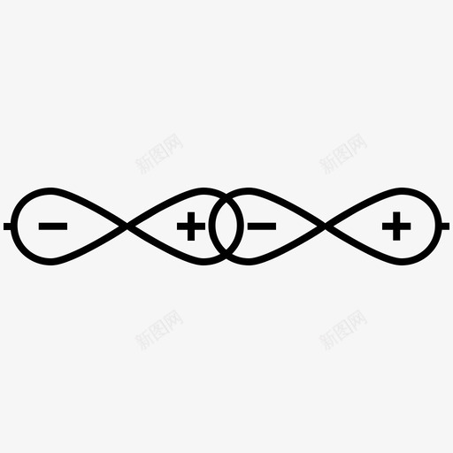 吸引正的负的图标svg_新图网 https://ixintu.com 原子的 吸引 吸引的 正的 电的 电荷的 相关的 磁化的 科学和研究的 负的 链状的