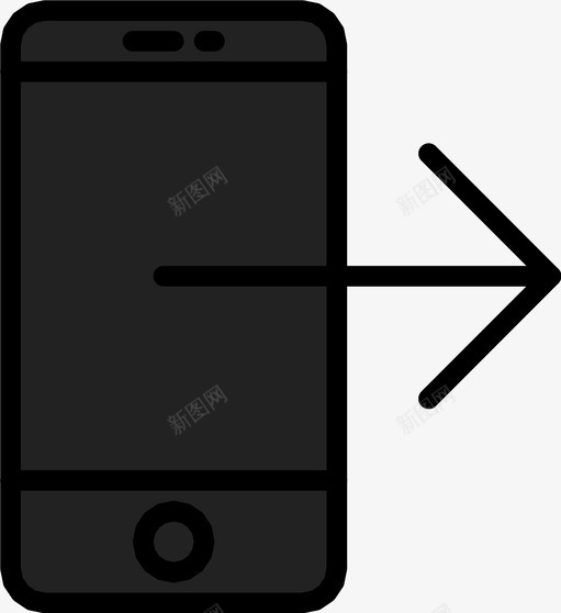 智能手机导出符号发送图标svg_新图网 https://ixintu.com 云 互联网 传输 传送 发送 外部 数据 智能手机导出 符号 连接