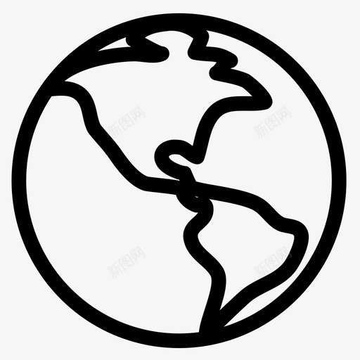 地球生存球体图标svg_新图网 https://ixintu.com 世界地图 单线图标 地球 大气 殖民地 球体 生命 生存 美国 行星