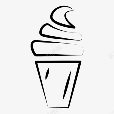 冰淇淋蛋卷冰淇淋筒甜食图标图标