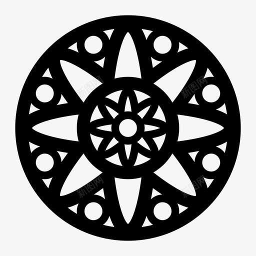 玫瑰花医用星星图标svg_新图网 https://ixintu.com 医用 建筑 彩色玻璃 旧的 星星 曼陀罗 玫瑰窗 玫瑰花 美容
