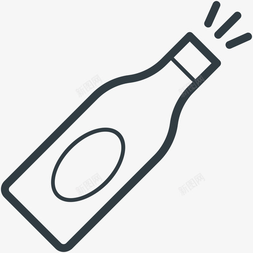 泼洒香槟婚礼线图标svg_新图网 https://ixintu.com 婚礼矢量线图标 泼洒香槟