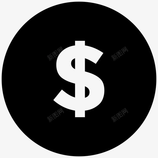 美元硬币商业大胆的固体图标svg_新图网 https://ixintu.com 商业大胆的固体图标 美元硬币