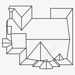 屋顶俯视鸟瞰房子俯视图屋顶图标高清图片