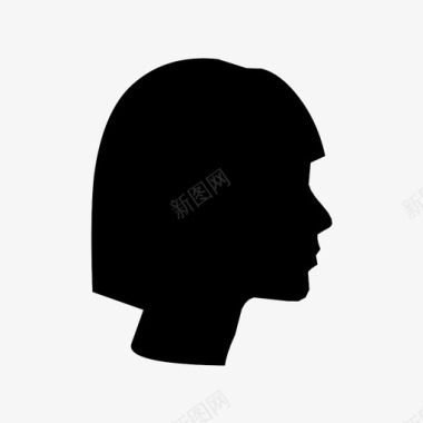 女性鼻子长发图标图标