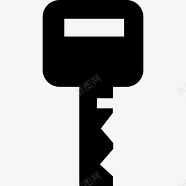 方形黑色现代钥匙轮廓形状钥匙图标图标