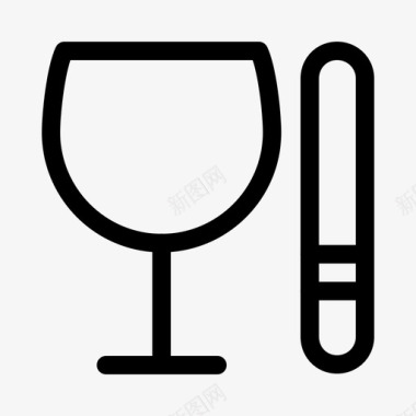葡萄酒和雪茄酒精烟草图标图标