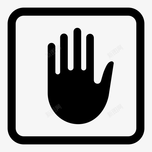 手在矩形线等待拇指图标svg_新图网 https://ixintu.com 保持 停止 意识 手在矩形线 手指 手掌 拇指 等待 警告