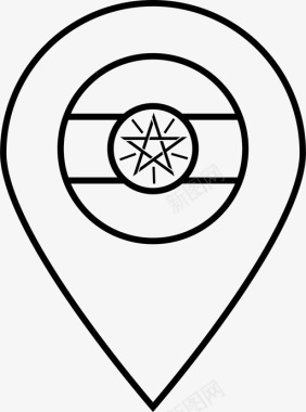 埃塞俄比亚国旗旅行星星图标图标