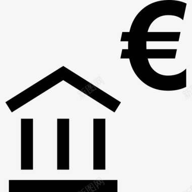 欧洲银行欧元银行宽图标图标