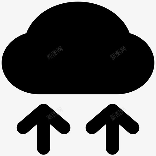 云上传云计算大胆的实体图标svg_新图网 https://ixintu.com 云上传 云计算大胆的实体图标