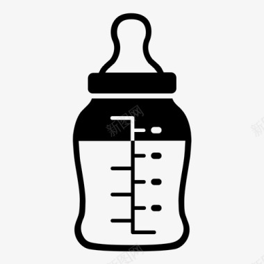 婴儿奶瓶奶嘴新生儿图标图标