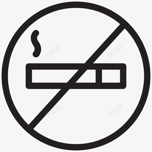 禁止吸烟酒店线路图标svg_新图网 https://ixintu.com 禁止吸烟 酒店线路图标