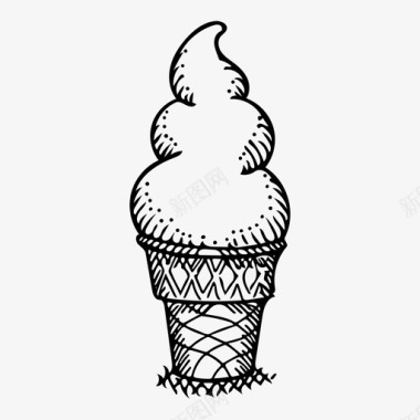 冰淇淋冰激凌三锥图标图标