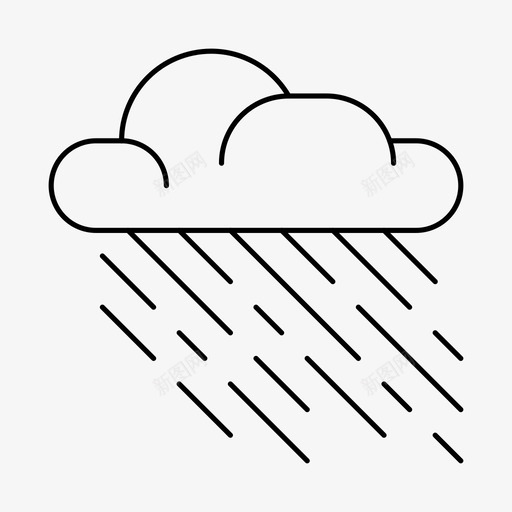 雨天气水图标svg_新图网 https://ixintu.com 云 天气 天空 太阳 工作 水 秋天 雨 预报