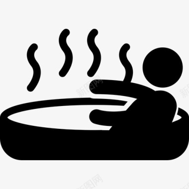 享受按摩浴缸热水浴的人人旅馆图标图标
