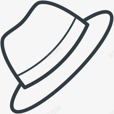 牛仔帽时尚和服装线图标图标