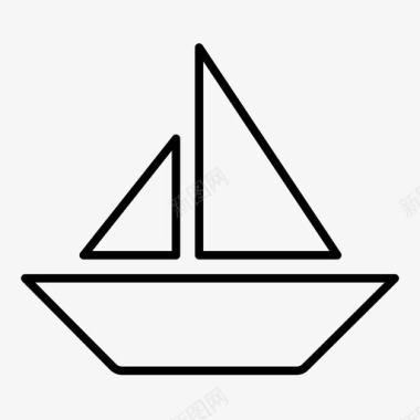 船独木舟帆图标图标