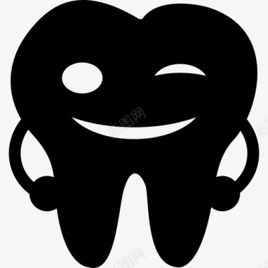 双手笑牙医学图标图标