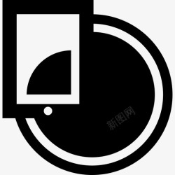 小黄鱼带饼带手机或平板电脑的饼图商务图标高清图片