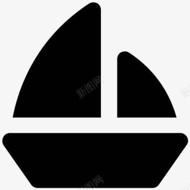 游艇旅行大胆的固体图标图标