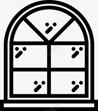 拱形窗墙壁视觉图标图标