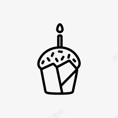 生日纸杯蛋糕派对松饼图标图标