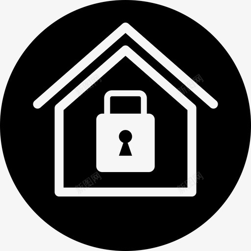 住宅安全标志一个房子里面有一个上锁的挂锁在一个圆圈里监控满了图标svg_新图网 https://ixintu.com 住宅安全标志一个房子里面有一个上锁的挂锁在一个圆圈里 监控满了