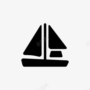 帆船船只度假图标图标