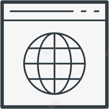 全球屏幕和开发线图标图标