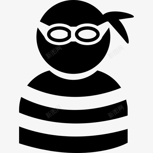 罪犯戴眼罩和条纹上衣人3填充图标svg_新图网 https://ixintu.com 人3 填充 罪犯戴眼罩和条纹上衣