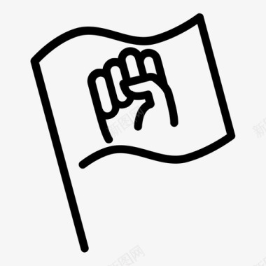 拳头旗帜抗议权力图标图标