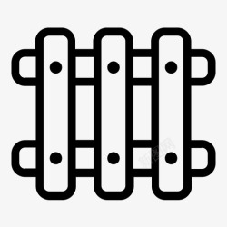 院子围墙栅栏木制柱子图标高清图片