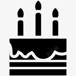 圣诞帽唱歌蜡烛生日蛋糕唱歌生日快乐图标高清图片