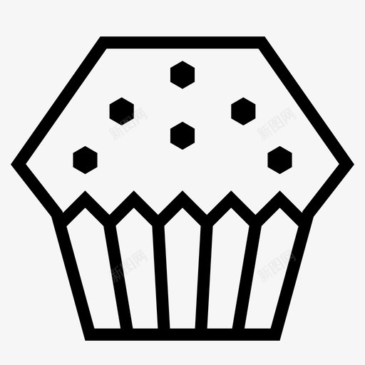 纸杯蛋糕蛋糕片甜点图标svg_新图网 https://ixintu.com 有棱角的食物 松饼 派 甜点 纸杯蛋糕 蛋糕片 食物