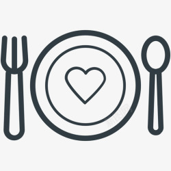 爱情菜单食物菜单爱情和浪漫线图标高清图片