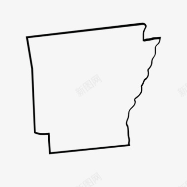美国阿肯色州地图集图标图标