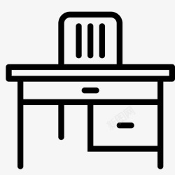 盆办公书桌家居饰品工作台椅子书桌图标高清图片