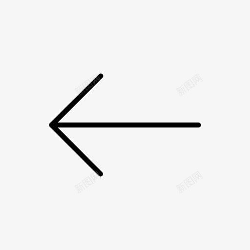 左箭头后退图标svg_新图网 https://ixintu.com 上一个 前进 后退 左 方向 移动 箭头 跟随 转弯 轮廓简单