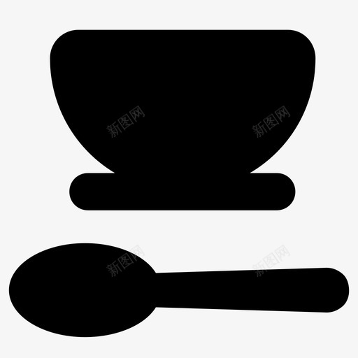 带勺子的杯子图标svg_新图网 https://ixintu.com 带勺子的杯子