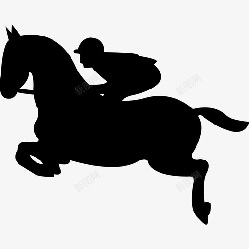 与骑师一起跳马运动马2图标svg_新图网 https://ixintu.com 与骑师一起跳马 运动 马2