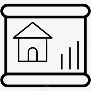 物业价值租赁概念房地产图标图标